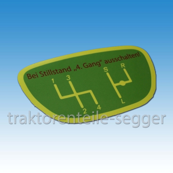 Aufkleber Schaltung Deutz "Bei Stillstand..."